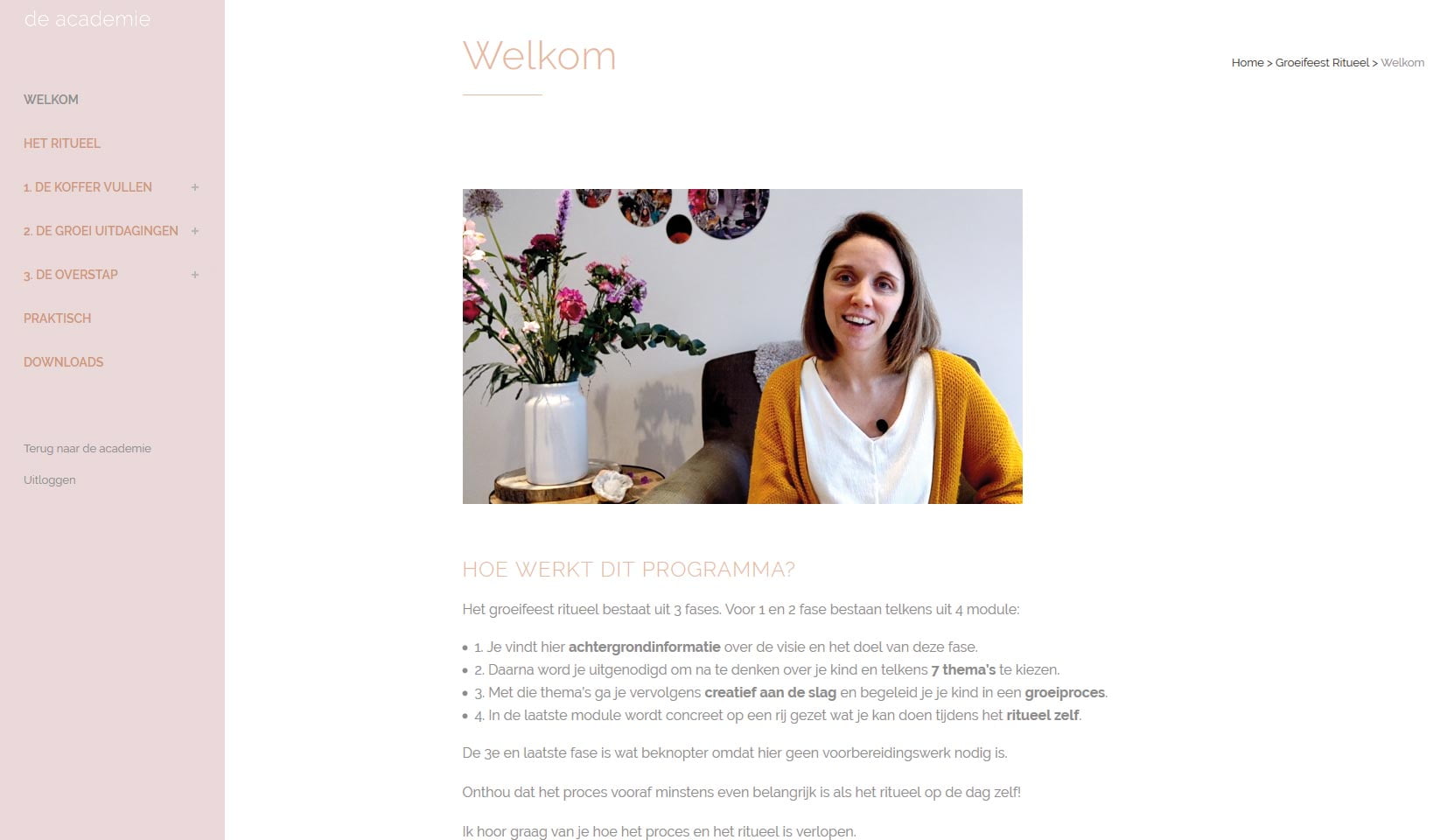 Online academie groeifeest ritueel